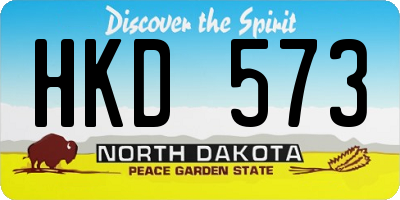 ND license plate HKD573