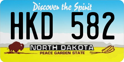 ND license plate HKD582