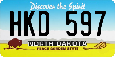 ND license plate HKD597