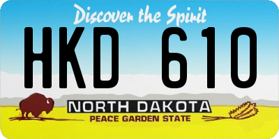 ND license plate HKD610