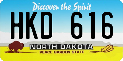 ND license plate HKD616