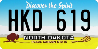 ND license plate HKD619