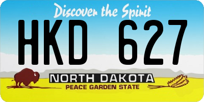 ND license plate HKD627