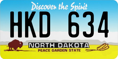 ND license plate HKD634
