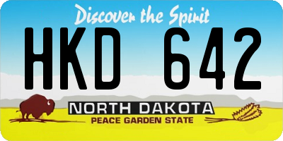 ND license plate HKD642