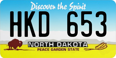 ND license plate HKD653