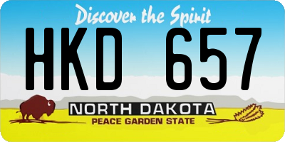 ND license plate HKD657