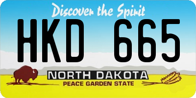 ND license plate HKD665