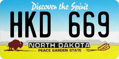 ND license plate HKD669