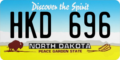 ND license plate HKD696