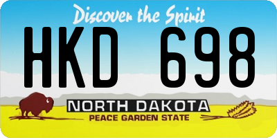 ND license plate HKD698
