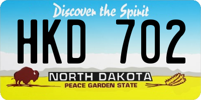 ND license plate HKD702