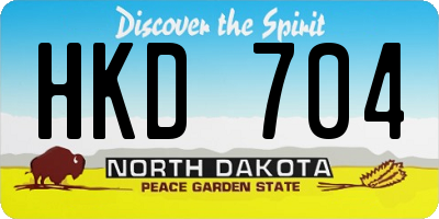 ND license plate HKD704