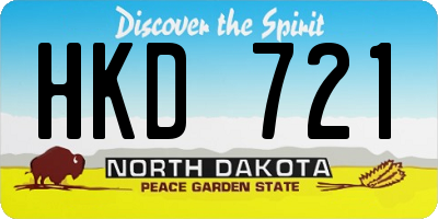 ND license plate HKD721