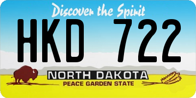ND license plate HKD722