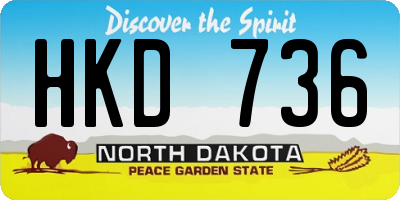 ND license plate HKD736