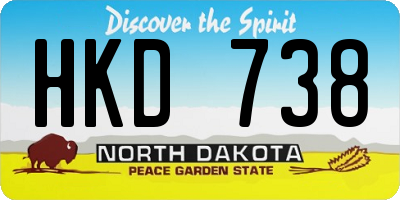 ND license plate HKD738