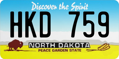 ND license plate HKD759