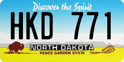 ND license plate HKD771