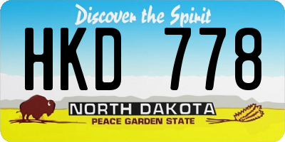 ND license plate HKD778