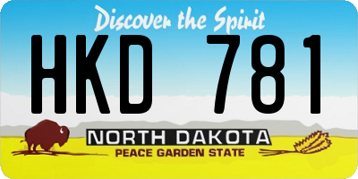 ND license plate HKD781