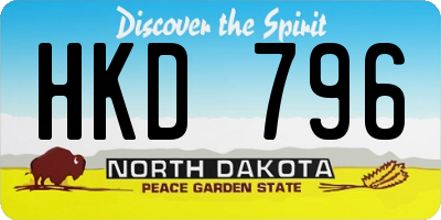ND license plate HKD796