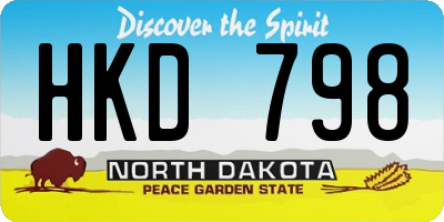 ND license plate HKD798