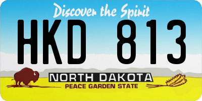 ND license plate HKD813