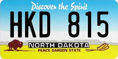 ND license plate HKD815