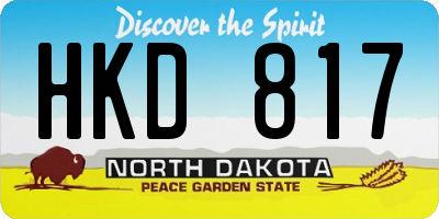 ND license plate HKD817