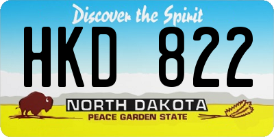 ND license plate HKD822