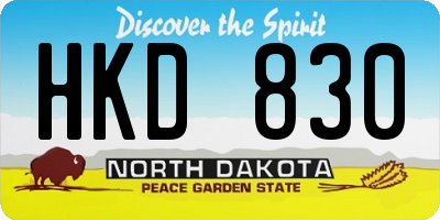 ND license plate HKD830