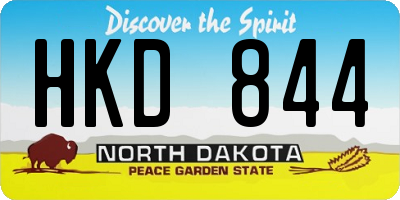 ND license plate HKD844