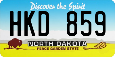 ND license plate HKD859