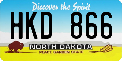 ND license plate HKD866