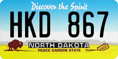 ND license plate HKD867