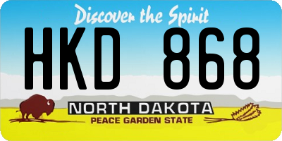 ND license plate HKD868