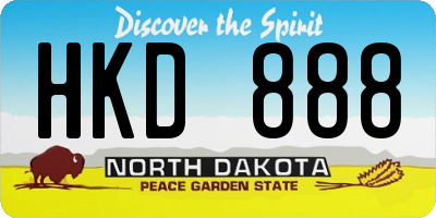 ND license plate HKD888