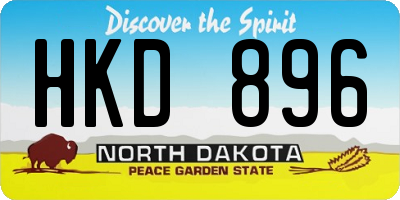 ND license plate HKD896