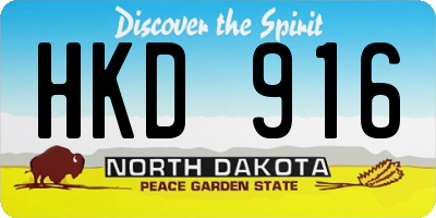 ND license plate HKD916
