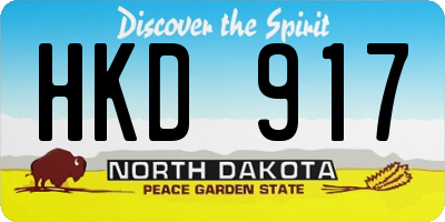 ND license plate HKD917