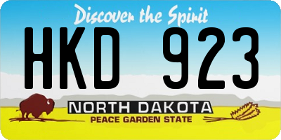 ND license plate HKD923