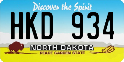 ND license plate HKD934