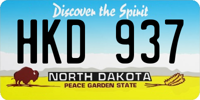ND license plate HKD937