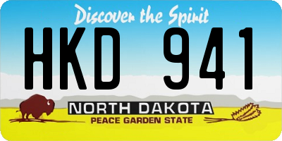 ND license plate HKD941