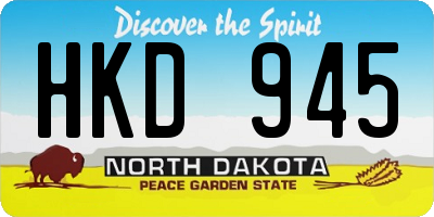 ND license plate HKD945