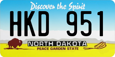 ND license plate HKD951