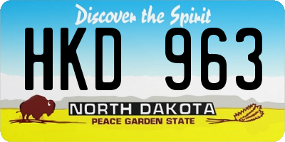 ND license plate HKD963