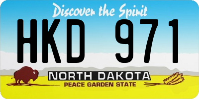 ND license plate HKD971