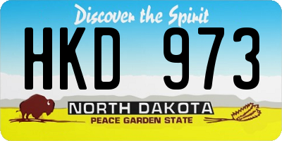 ND license plate HKD973